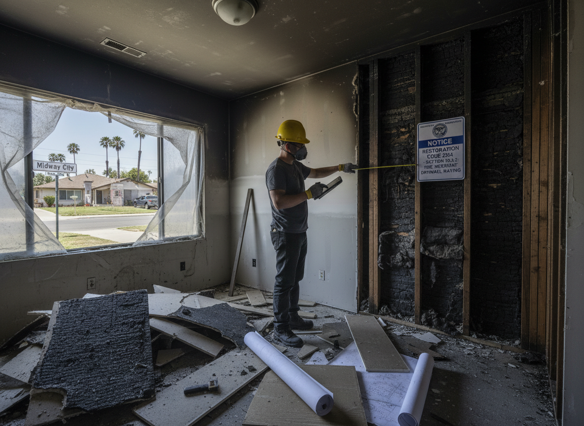 Local Building Code Considerations When Replacing Fire-Damaged Drywall in Midway City